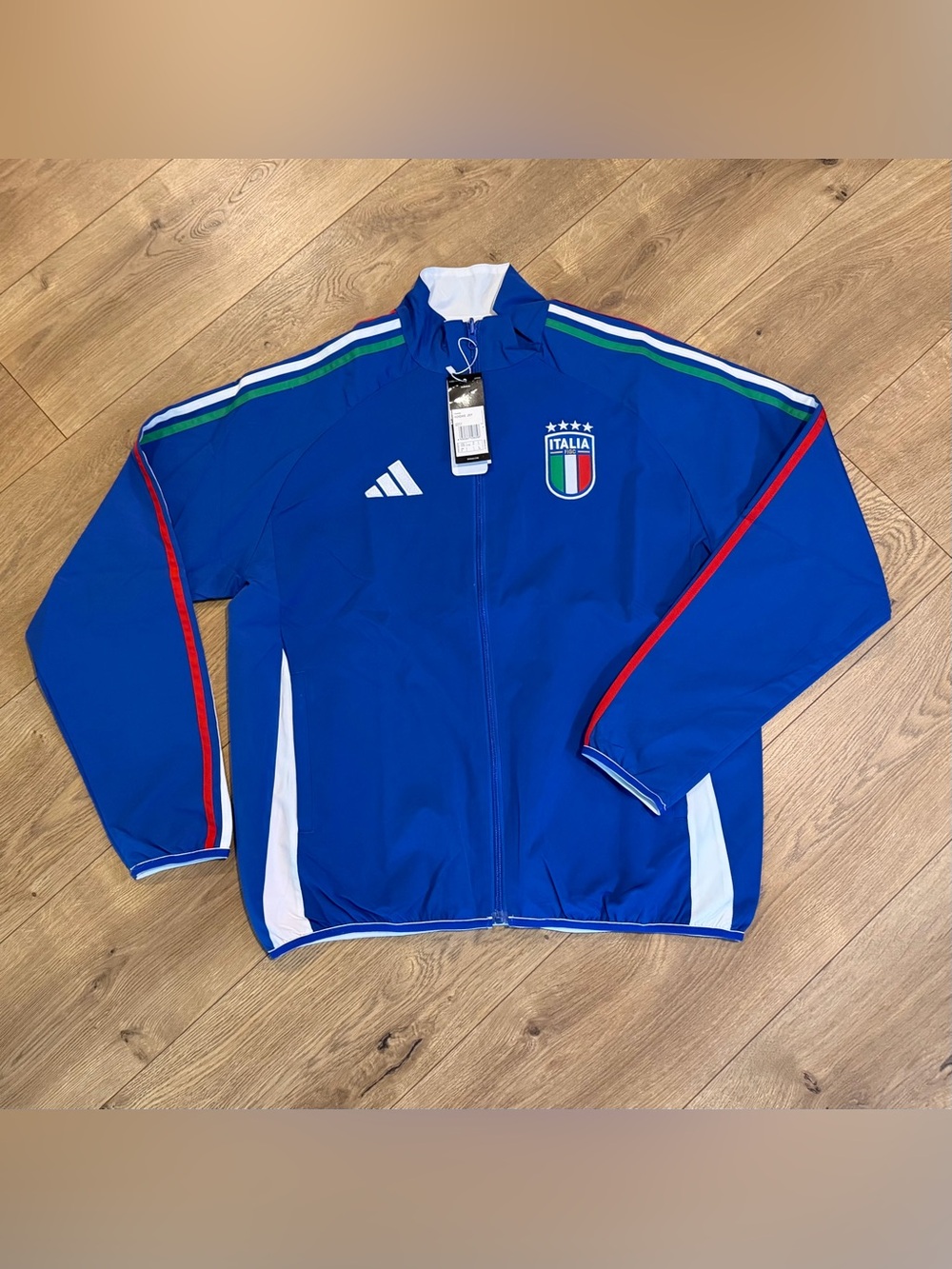 NWT Adidas Italia Reversible FIGC Anthem Soccer Training Jacket Size L